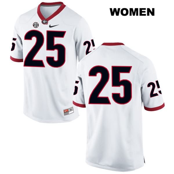 Georgia Bulldogs Women's Ahkil Crumpton #25 NCAA No Name Authentic White Nike Stitched College Football Jersey NNE1756HI